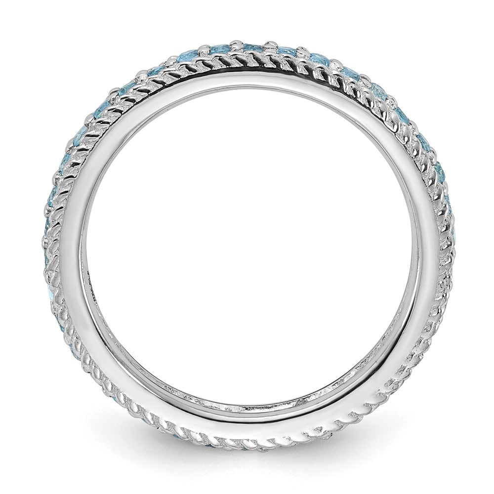 Sterling Silver Stackable Expressions Polished Blue Topaz Eternity Ring