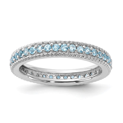 Sterling Silver Stackable Expressions Polished Blue Topaz Eternity Ring