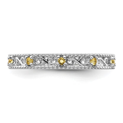 Sterling Silver Stackable Expressions Citrine Ring