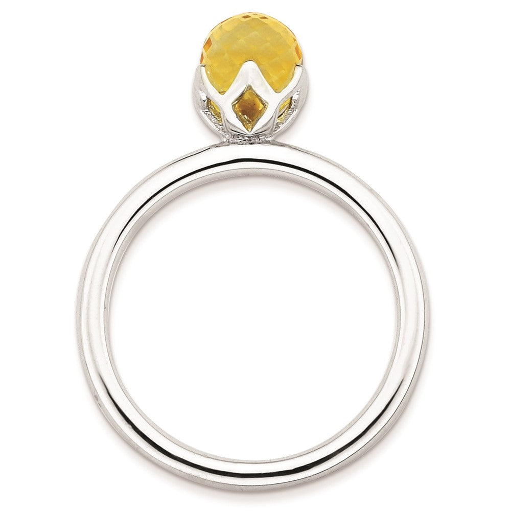 Sterling Silver Stackable Expressions Citrine Briolette Ring