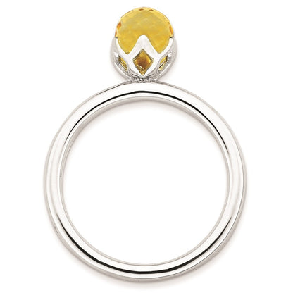 Sterling Silver Stackable Expressions Citrine Briolette Ring