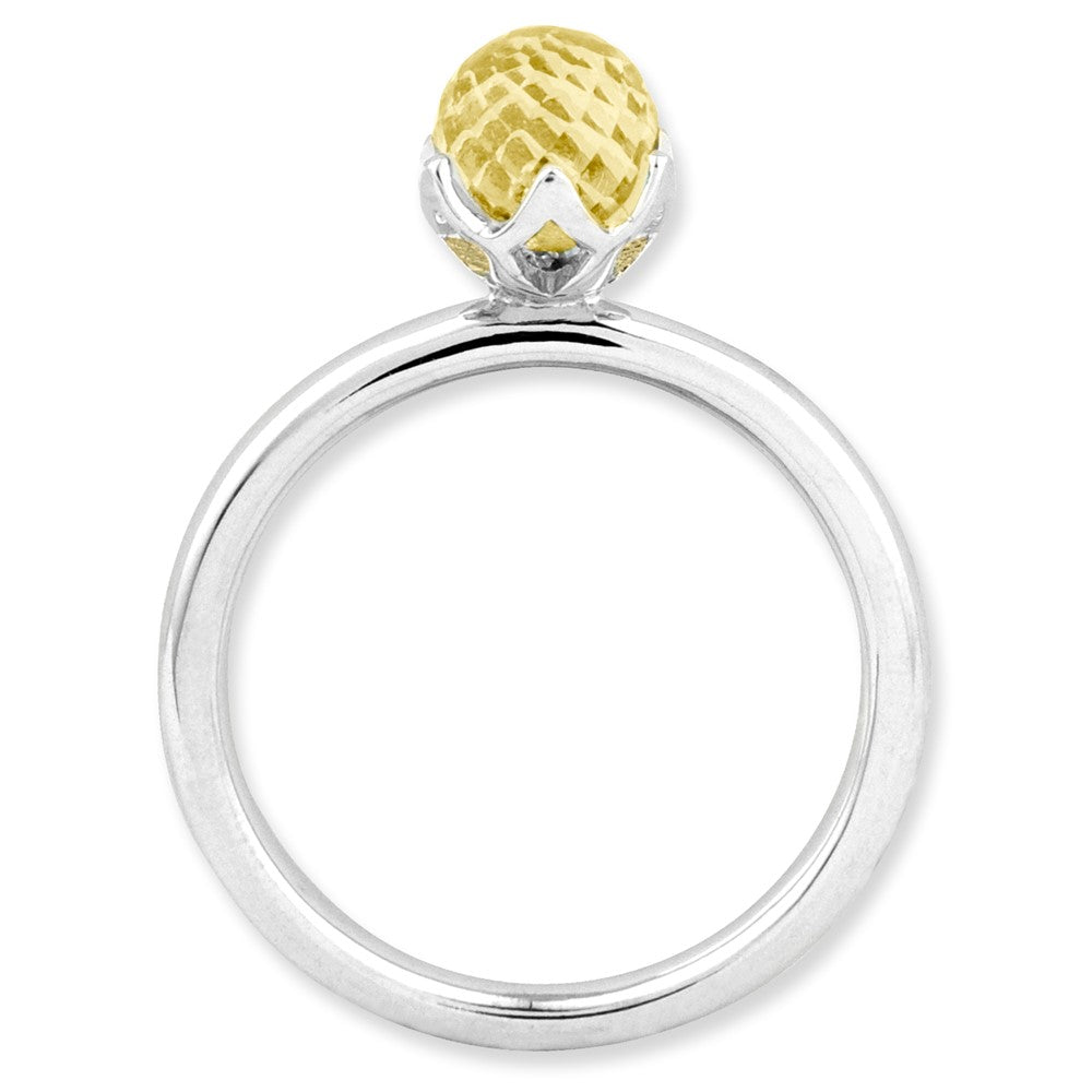 Sterling Silver Stackable Expressions Citrine Briolette Ring