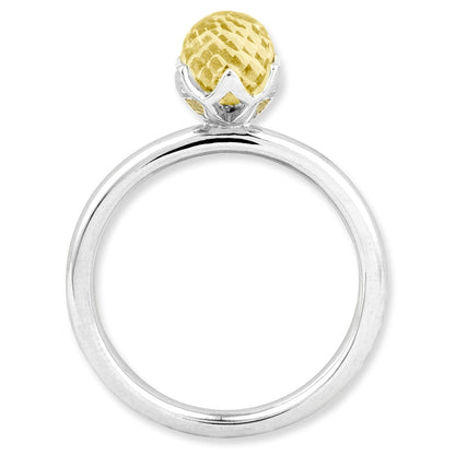 Sterling Silver Stackable Expressions Citrine Briolette Ring