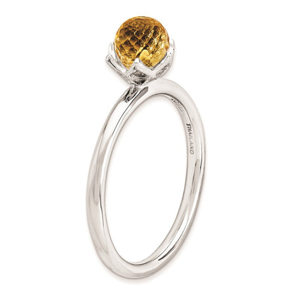 Sterling Silver Stackable Expressions Citrine Briolette Ring