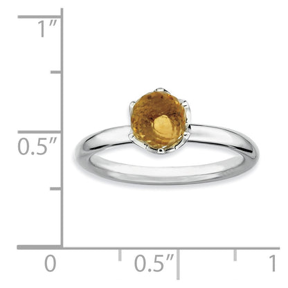 Sterling Silver Stackable Expressions Citrine Briolette Ring