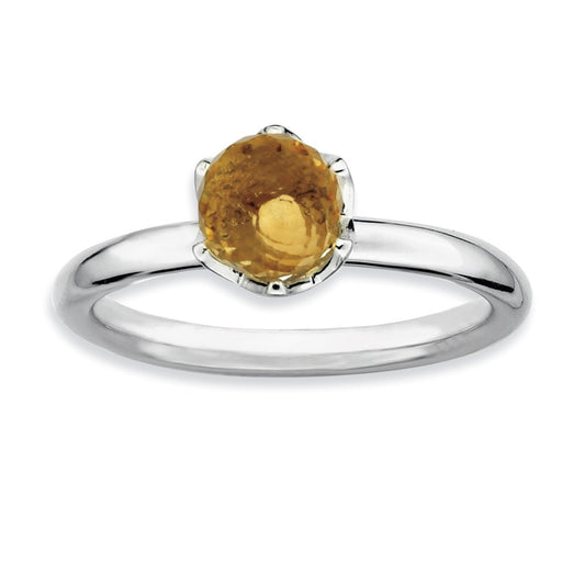 Sterling Silver Stackable Expressions Citrine Briolette Ring