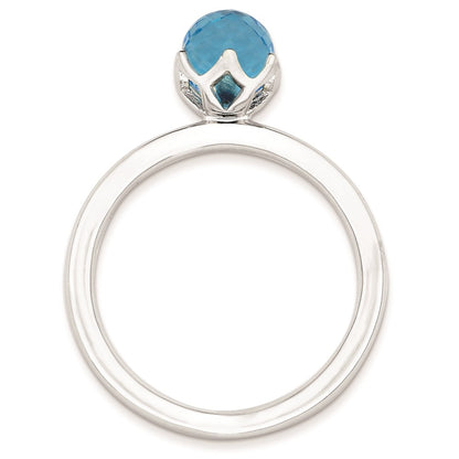Sterling Silver Stackable Expressions Blue Topaz Briolette Ring