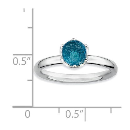 Sterling Silver Stackable Expressions Blue Topaz Briolette Ring