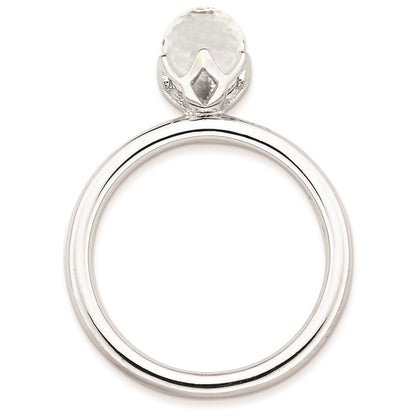 Sterling Silver Stackable Expressions White Topaz Briolette Ring
