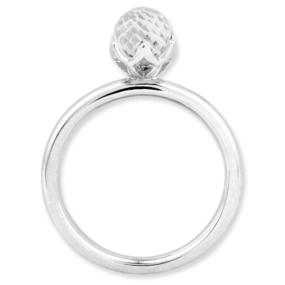 Sterling Silver Stackable Expressions White Topaz Briolette Ring