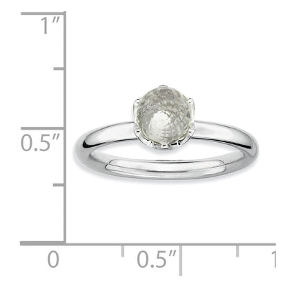 Sterling Silver Stackable Expressions White Topaz Briolette Ring
