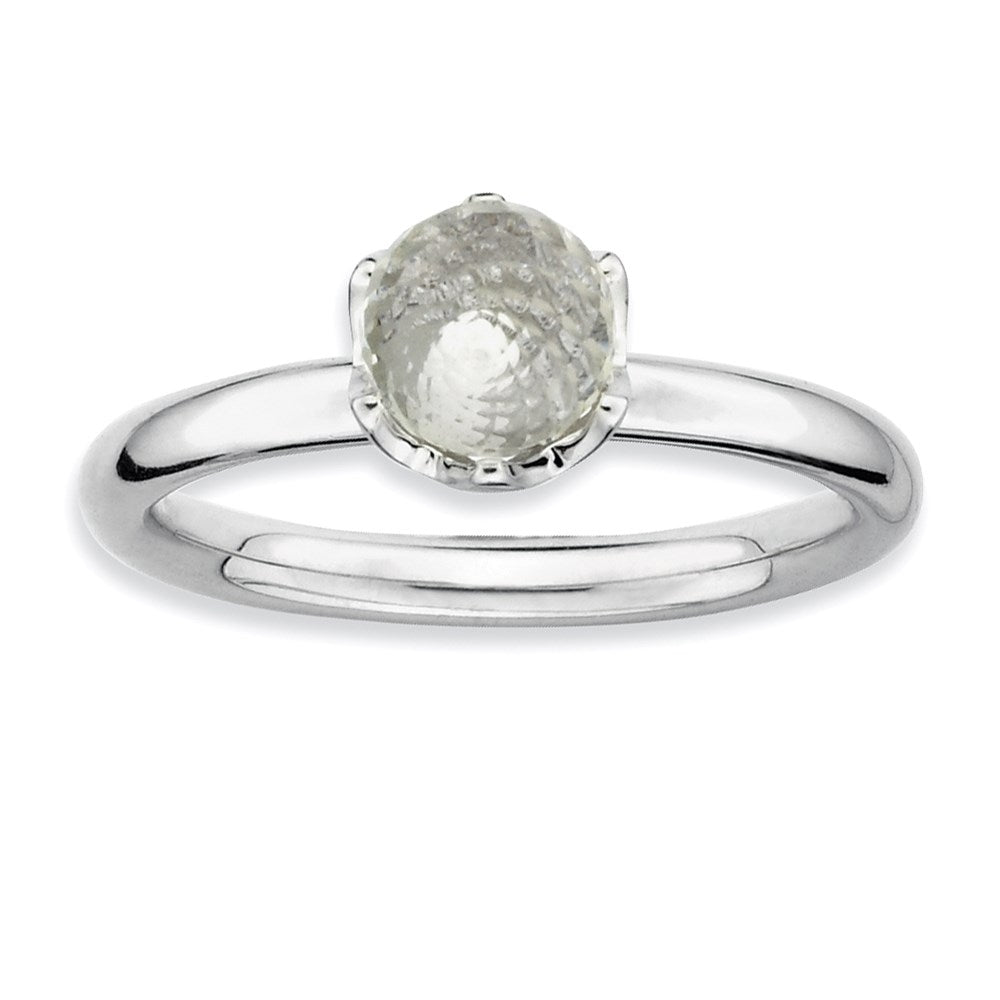 Sterling Silver Stackable Expressions White Topaz Briolette Ring