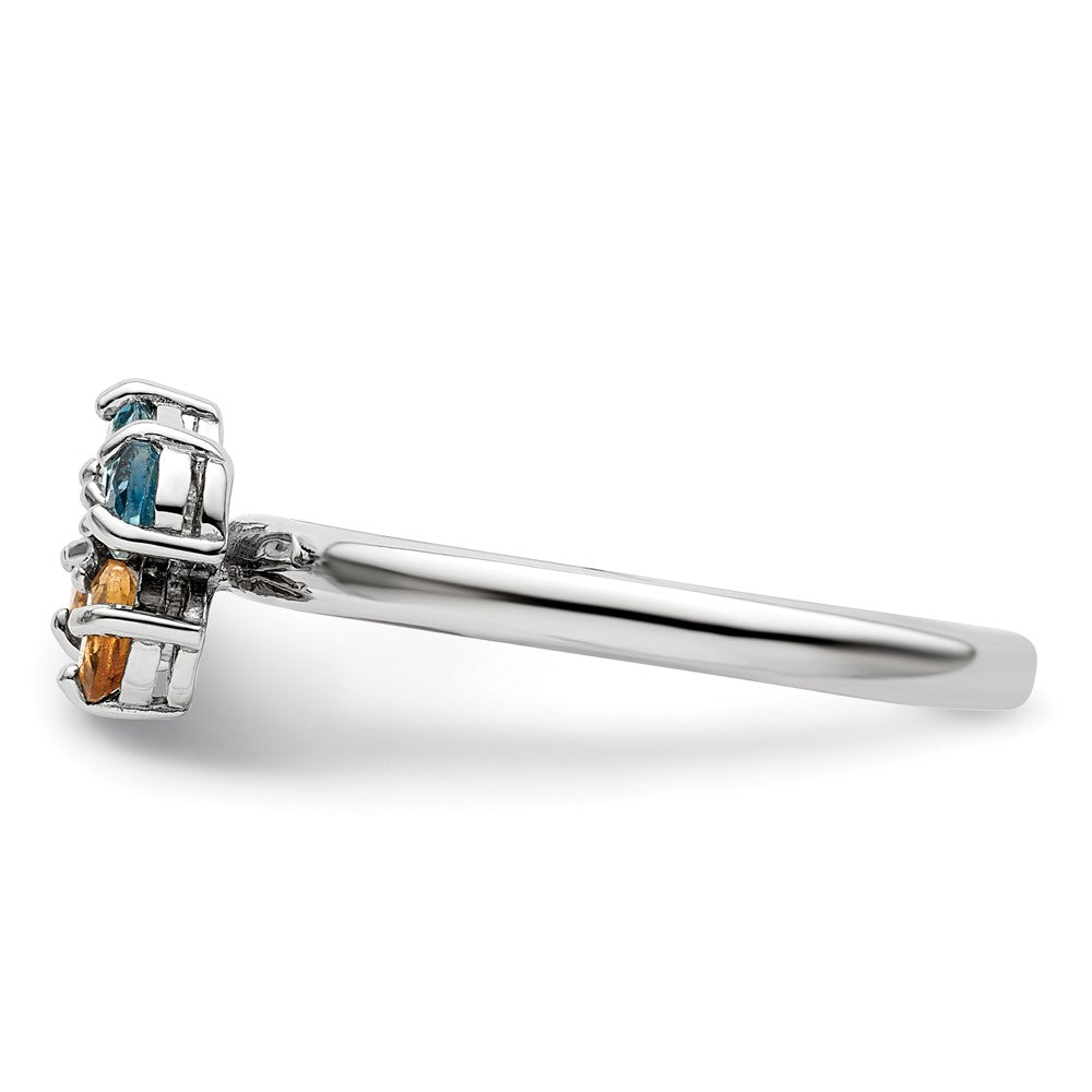 Sterling Silver Stackable Expressions Blue Topaz u0026 Citrine Butterfly Ring