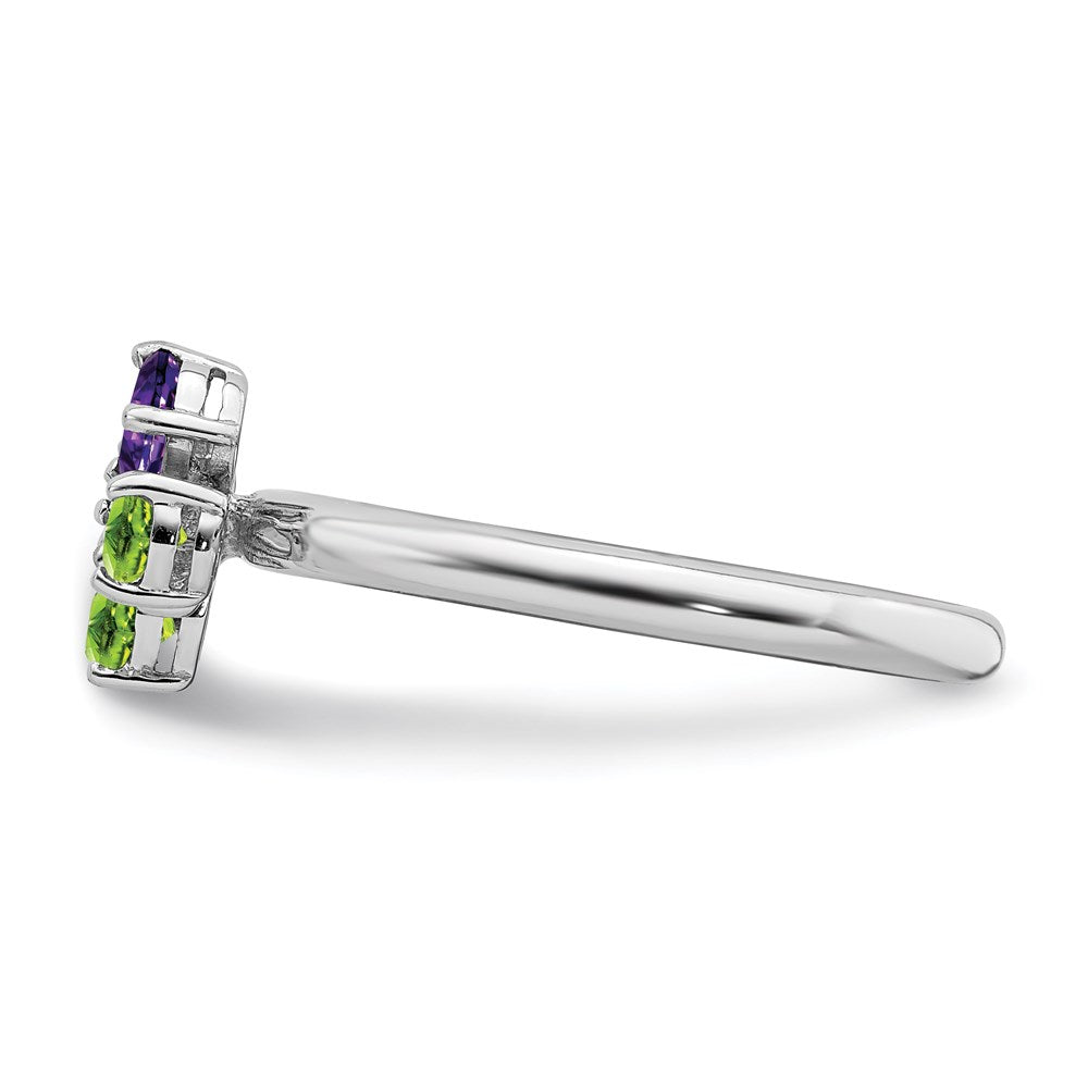 Sterling Silver Stackable Expressions Amethyst u0026 Peridot Butterfly Ring