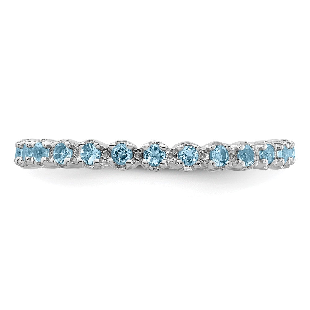 Sterling Silver Stackable Expressions Aquamarine Ring