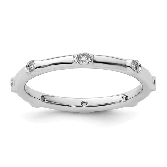 Sterling Silver Stackable Expressions White Topaz Ring