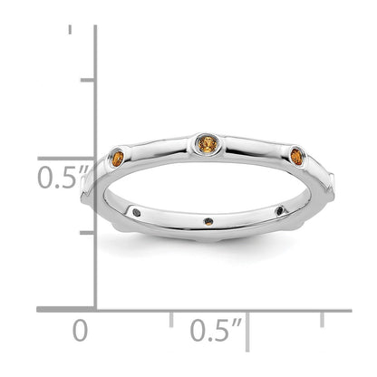 Sterling Silver Stackable Expressions Citrine Ring