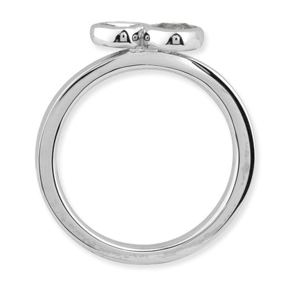 Sterling Silver Stackable Expressions Dbl Cushion Cut White Topaz Ring