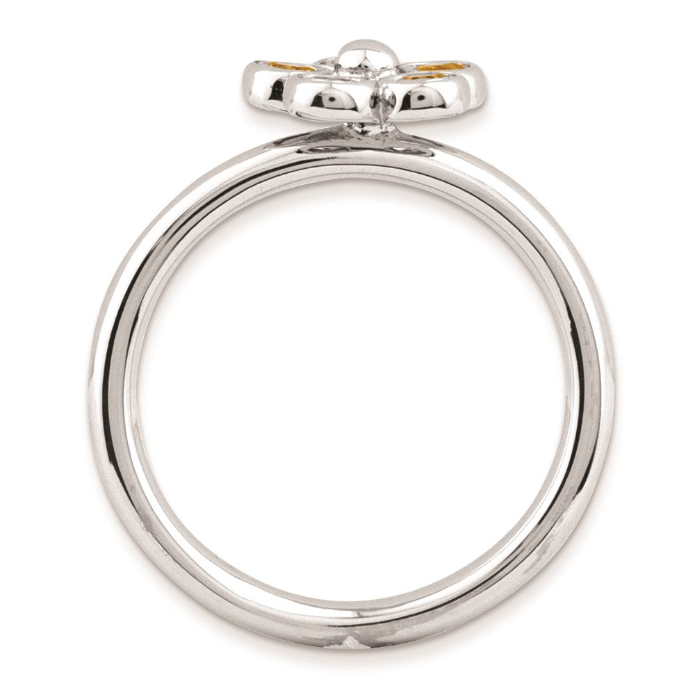 Sterling Silver Stackable Expressions Citrine Flower Ring
