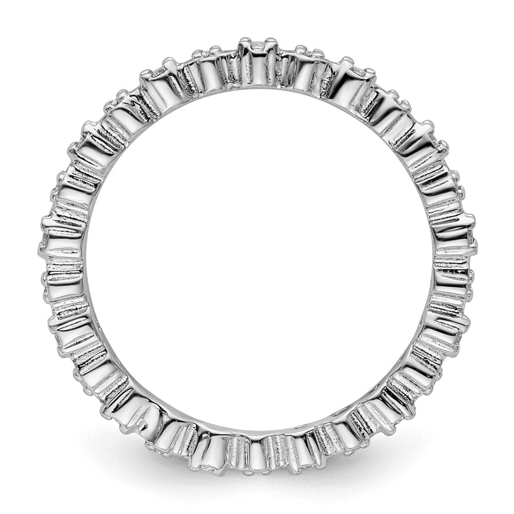 Sterling Silver Stackable Expressions White Topaz u0026 Diamond Ring