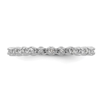 Sterling Silver Stackable Expressions White Topaz u0026 Diamond Ring