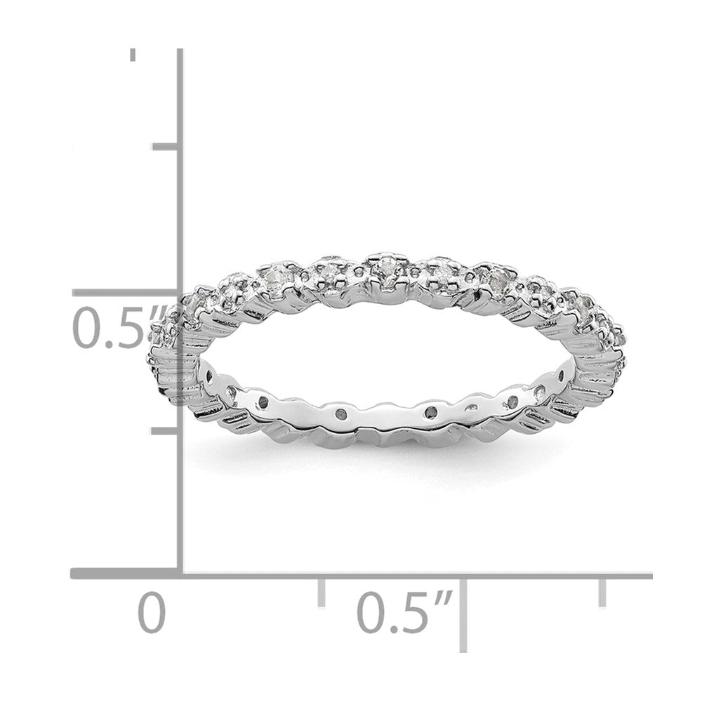 Sterling Silver Stackable Expressions White Topaz u0026 Diamond Ring