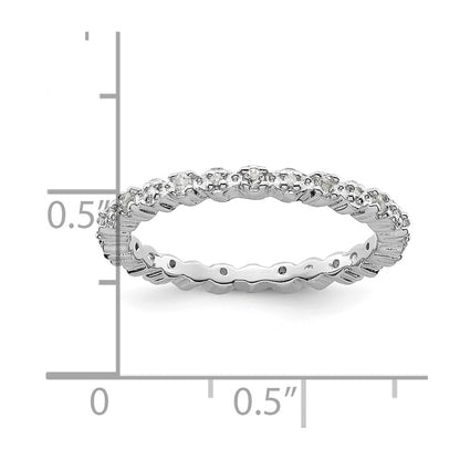 Sterling Silver Stackable Expressions White Topaz u0026 Diamond Ring