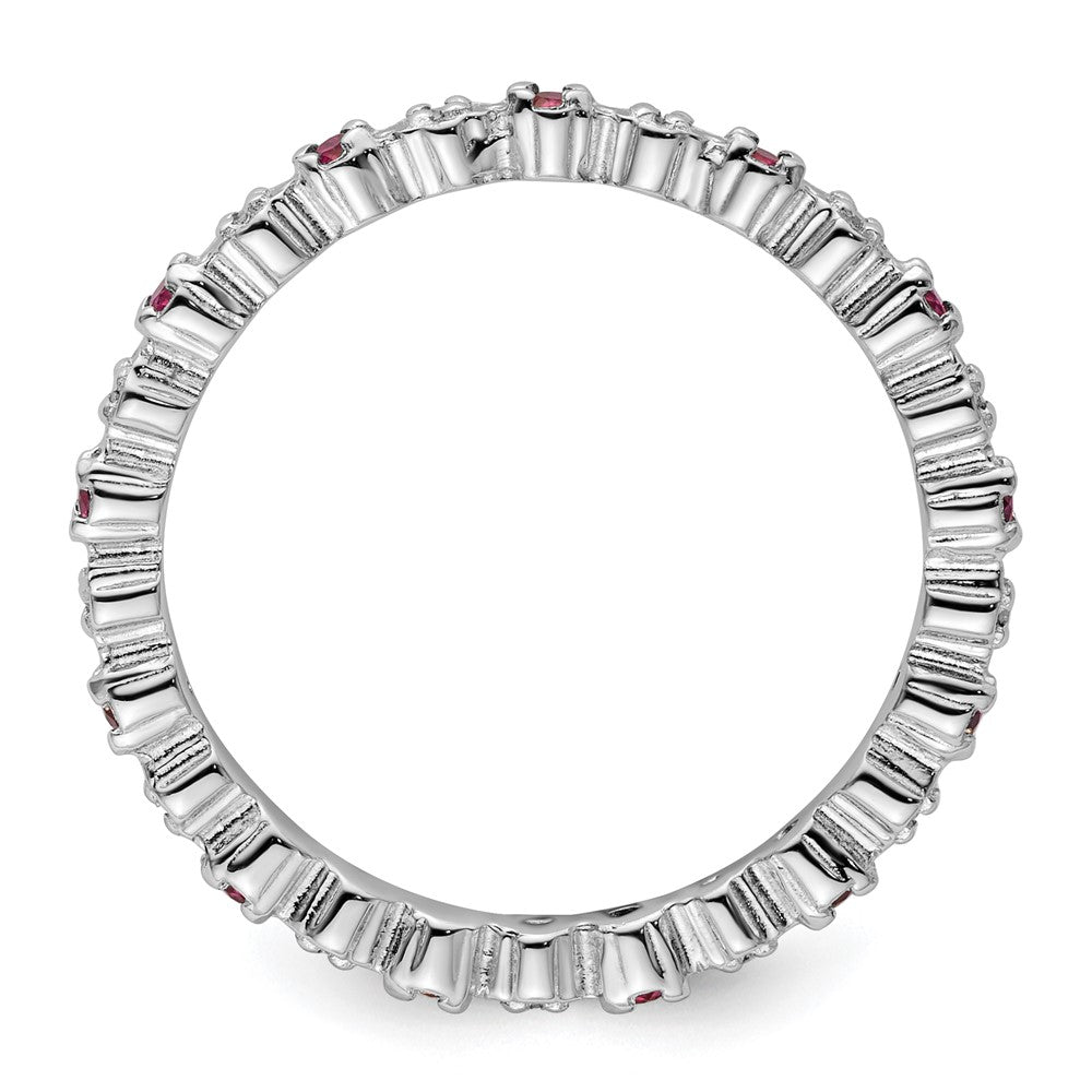 Sterling Silver Stackable Expressions Rhod. Garnet u0026 Diamond Ring