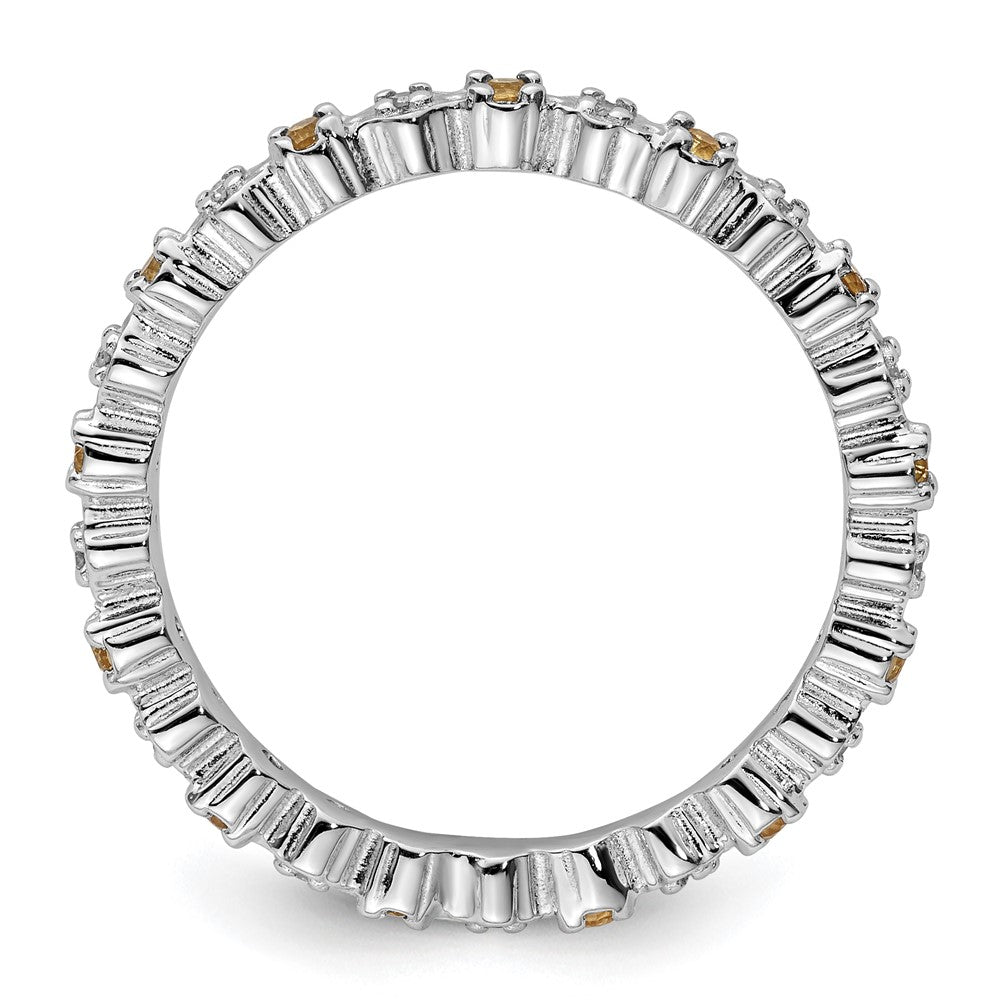 Sterling Silver Stackable Expressions Citrine u0026 Diamond Ring