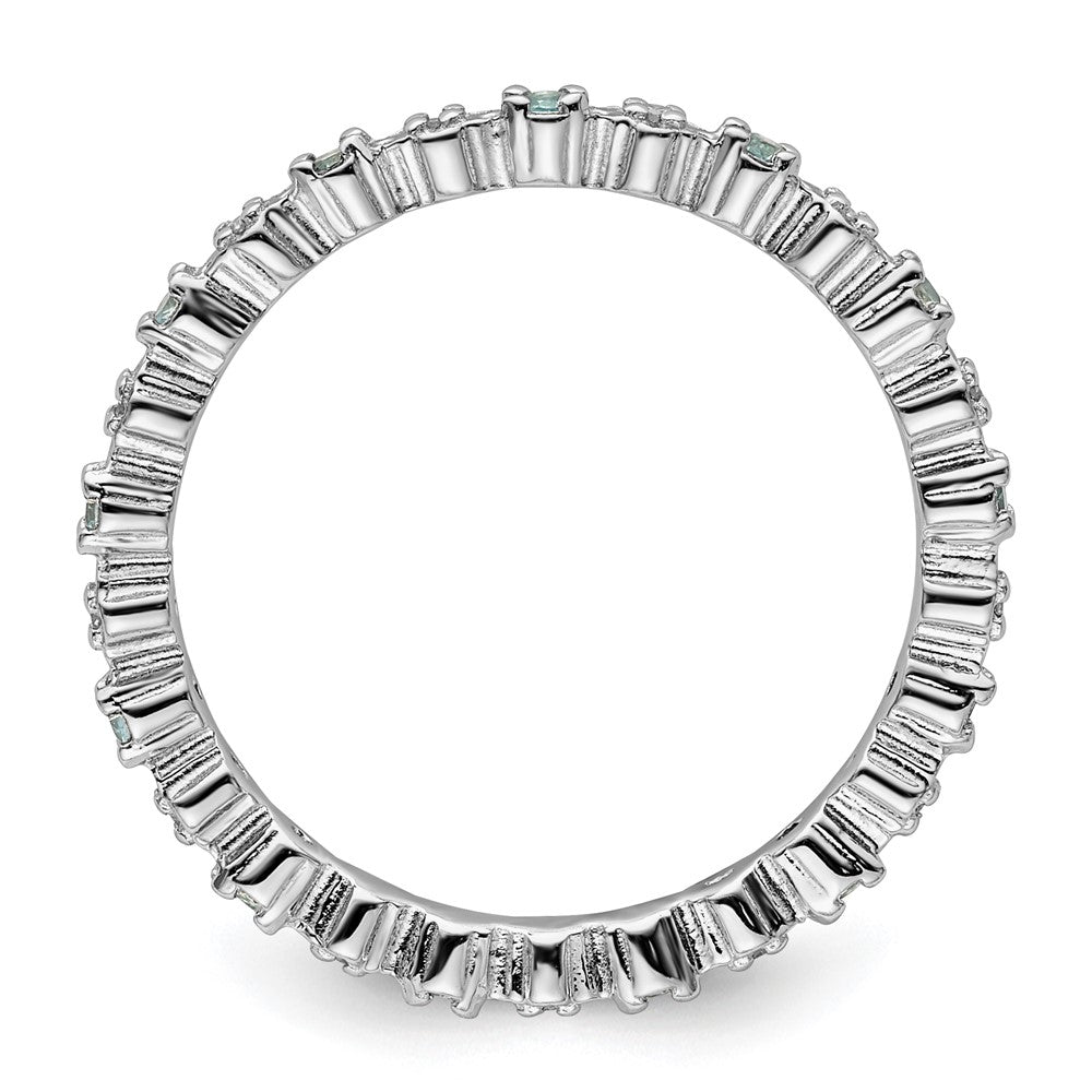 Sterling Silver Stackable Expressions Blue Topaz u0026 Diamond Ring