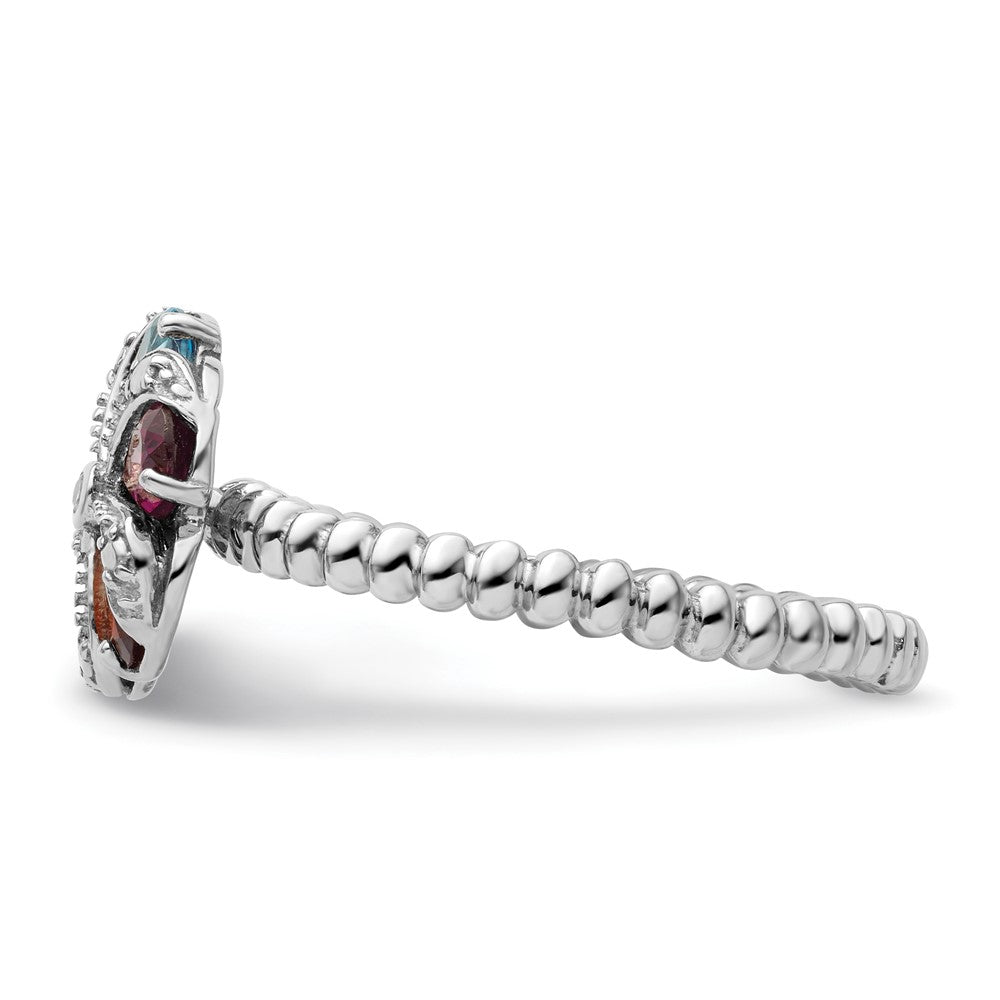 Sterling Silver Stackable Expressions Gemstone u0026 Diamond Ring
