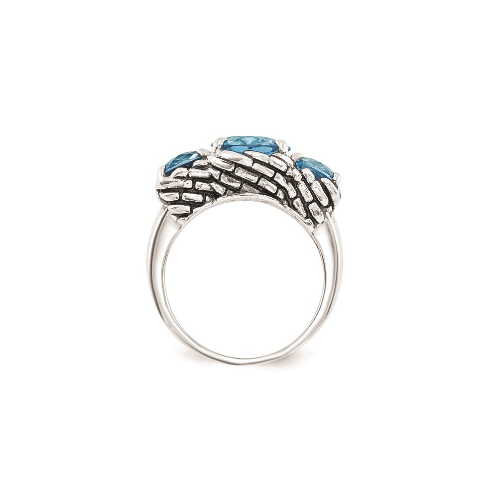 Sterling Silver Blue Swiss Topaz Ring