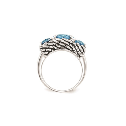 Sterling Silver Blue Swiss Topaz Ring