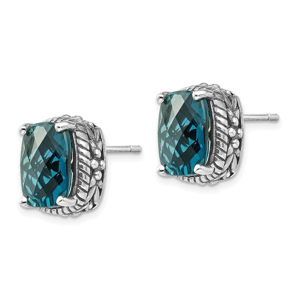 Sterling Silver London Blue Topaz Post Earrings