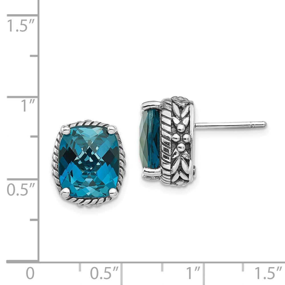 Sterling Silver London Blue Topaz Post Earrings