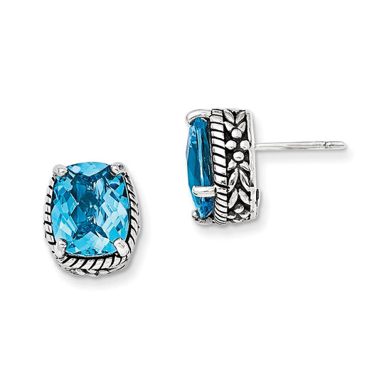 Sterling Silver Swiss Blue Topaz Earrings