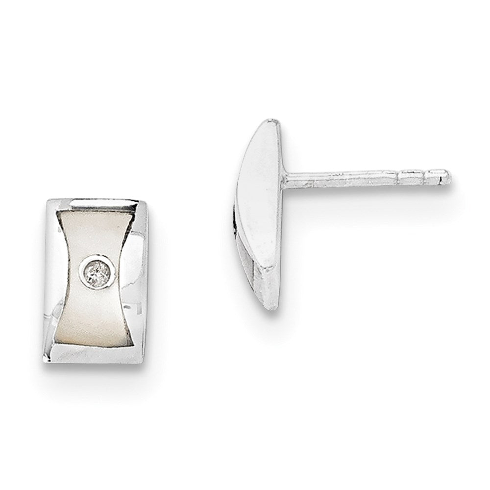 SS White Ice .02ct Diamond and MOP Earrings