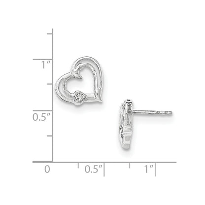SS White Ice Diamond Heart Earrings