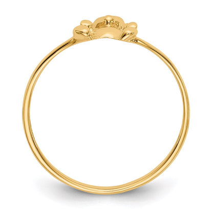 14k yellow gold childs polished teddy bear ring r194