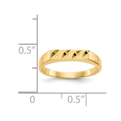14k yellow gold childs diamond cut ring r209