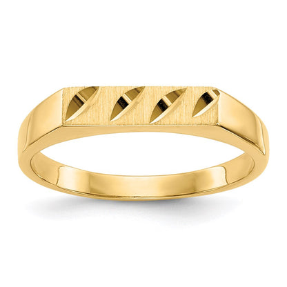 14k yellow gold childs diamond cut ring r209