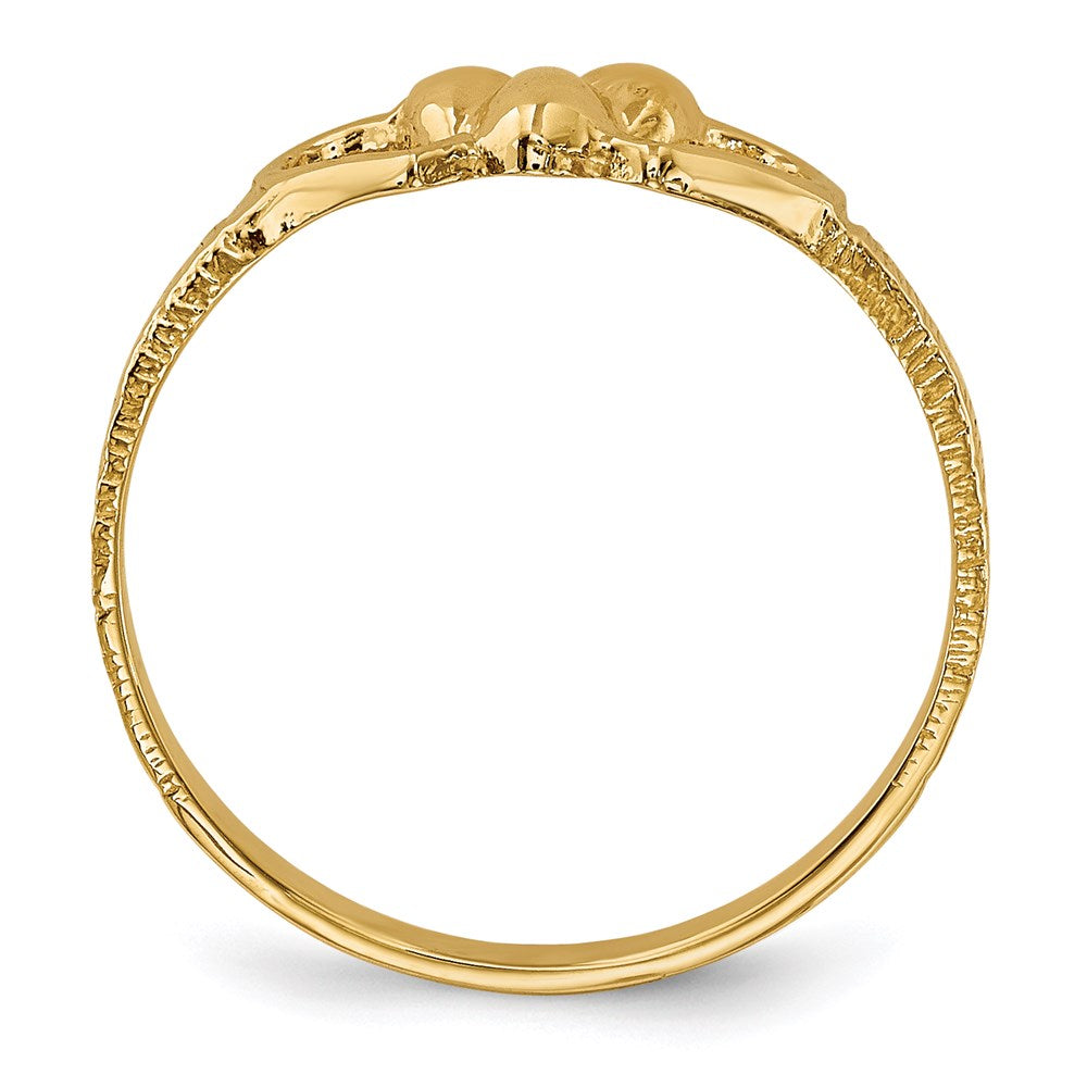 14k yellow gold childrens heart ring r223