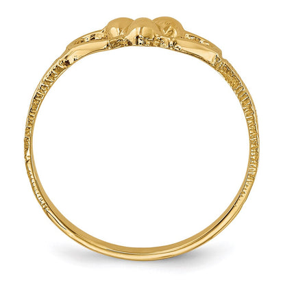14k yellow gold childrens heart ring r223