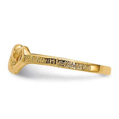 14k yellow gold childrens heart ring r223