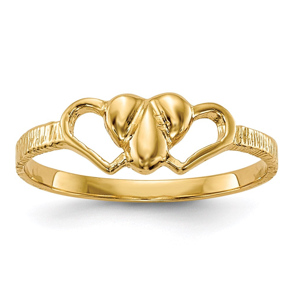 14k yellow gold childrens heart ring r223