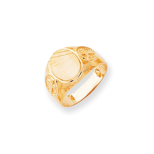 14k yellow gold mens signet ring r258