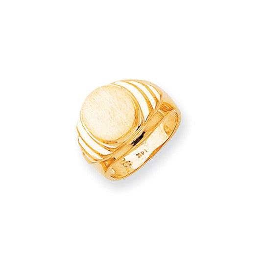 14k yellow gold mens signet ring r261