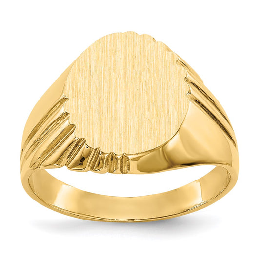 14k yellow gold mens signet ring r273