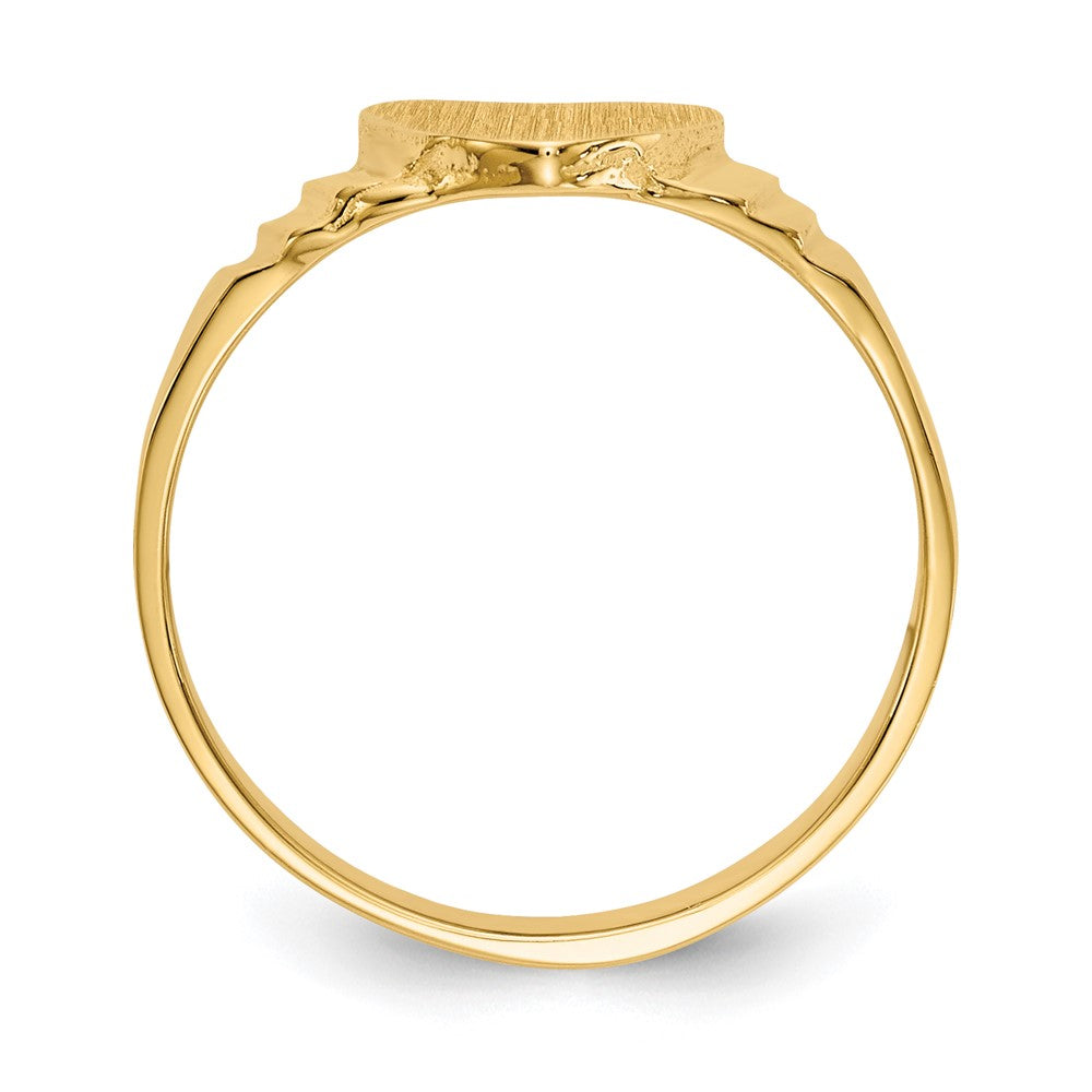 14k Yellow Gold Satin Baby Heart Signet Ring