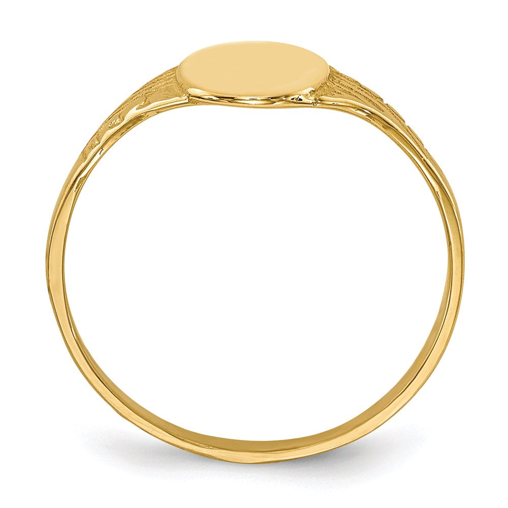 14k yellow gold oval polished child signet ring r520
